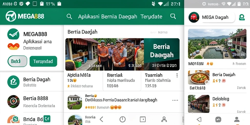 Tampilan antarmuka MEGA888 menampilkan berita daerah terbaru dan terupdate.