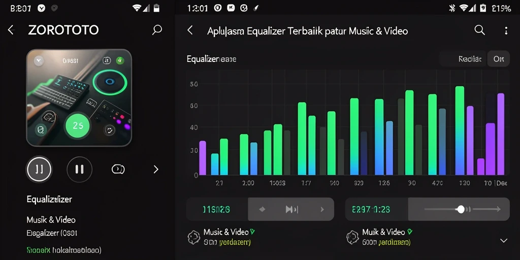 Antarmuka pengguna ZOROTOTO dengan opsi Equalizer yang lengkap.