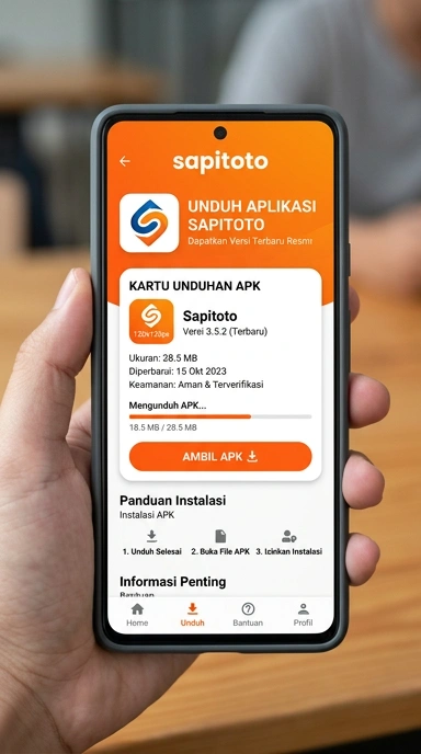 Tampilan halaman APK sapitoto