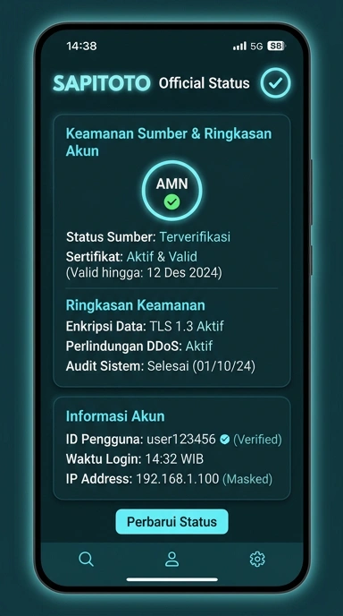 Tampilan kanal resmi sapitoto